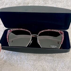 New in Box Bebe Pink Leopard Print Sunglasses